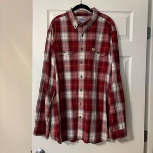CARHARRT  Relaxed Fit Plaid Button Down Long Sleeve Shirt 2XL Tall